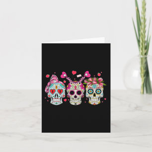 Tarjeta Amantes de la Calavera de Azúcar Día de San Valent