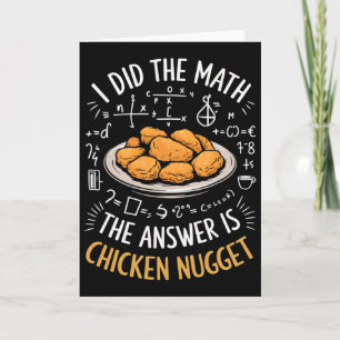 Tarjeta Amantes de la comida hice la matemática la respues