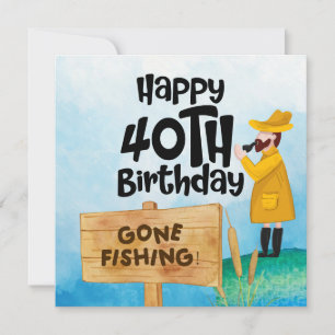 Tarjeta Amantes de la pesca 40 cumpleaños