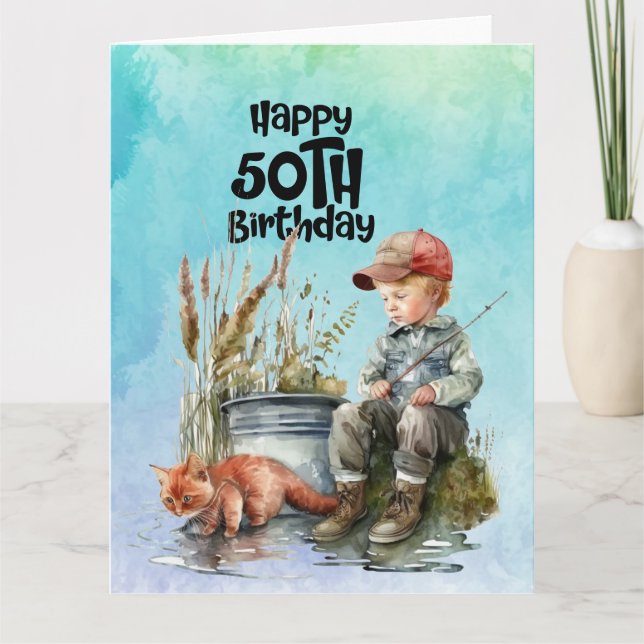 Tarjeta Amantes de la pesca 50 años (Anverso)