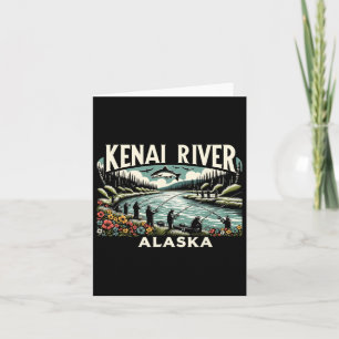 Tarjeta Amantes de la pesca del salmón en el río Kenai