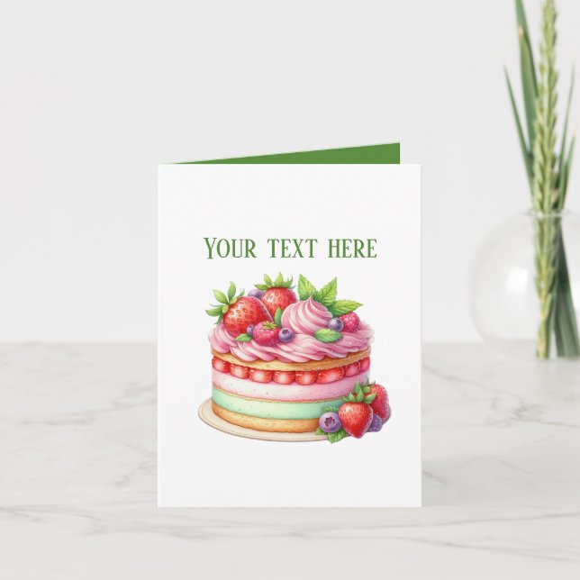 Tarjeta Amantes de la tarta adorable personalizable (Anverso)
