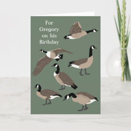 Tarjeta Amantes de las aves Canadá Ilustracion Geese Cumpl