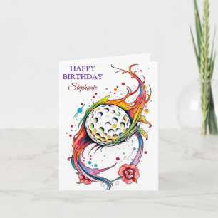 Tarjeta Amantes de las Bolas de Golf Feliz Cumpleaños