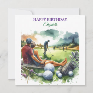 Tarjeta Amantes de las Bolas de Golf Gratis Feliz Cumpleañ
