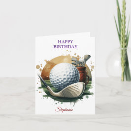 Tarjeta Amantes de las Bolas de Golf Gratis Feliz Cumpleañ