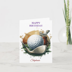 Tarjeta Amantes de las Bolas de Golf Gratis Feliz Cumpleañ