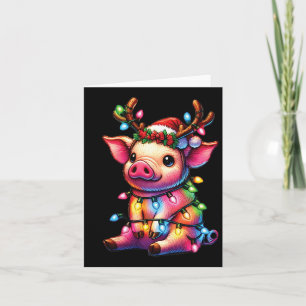 Tarjeta Amantes de los animales de granja Cerdo con Navida