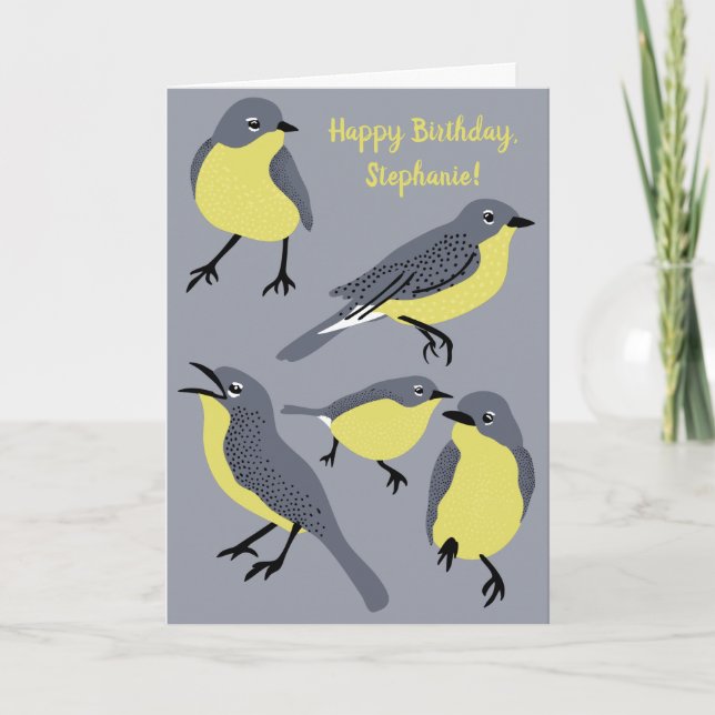 Tarjeta Amantes de los pájaros Warblers de Kirtland Cumple (Anverso)