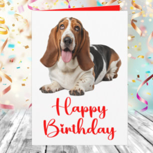 Tarjeta Amantes de los perros de cumpleaños de Basset Houn