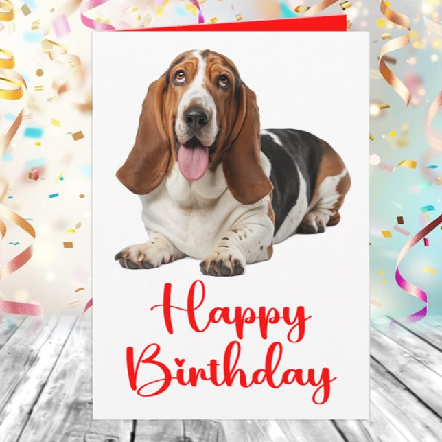 Tarjeta Amantes de los perros de cumpleaños de Basset Houn (Subido por el creador)