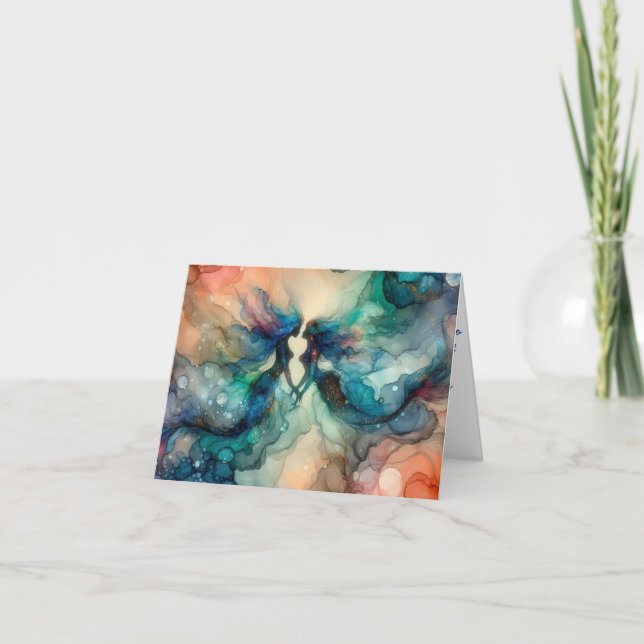 TARJETA AMANTES DE MERMAID NEGRO AMANTES DE ALCOHOL VIBRAN (Anverso)