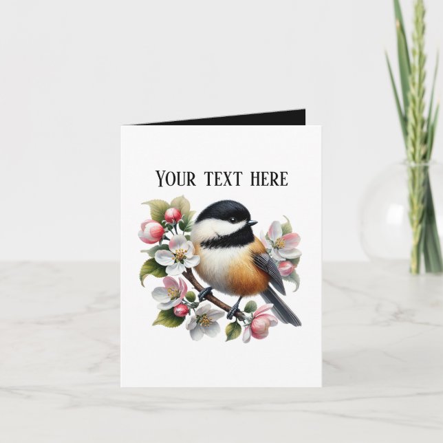 Tarjeta Amantes de pájaros carboneros lindos (Anverso)