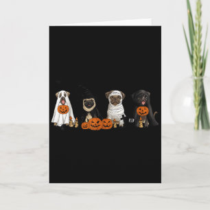 Tarjeta Amantes de perros Pugs - Bruja fantasma Pug Pug Ha