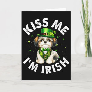 Tarjeta Amantes de perros Shih Tzu Bésame Soy Irlandés Div