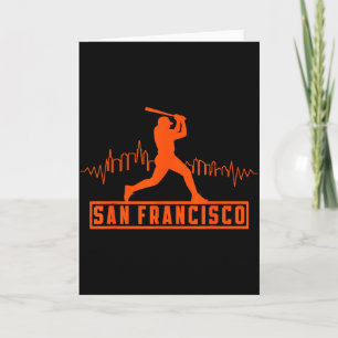 Tarjeta Amantes de San Francisco Silueta Retro Béisbol Cor