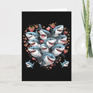 Tarjeta Amantes de tiburones buzos marinos tiburones forma