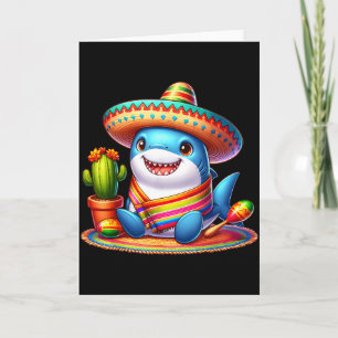Tarjeta Amantes de tiburones cinco de mayo sombrero maraca