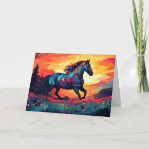 Tarjeta Amantes Del Caballo En Campo Resumen De Amantes De