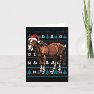 Tarjeta Amantes del caballo Santa Hat Navidades feos Sweat