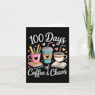 Tarjeta Amantes del Café Lindo Profesor 100º Día de Escuel