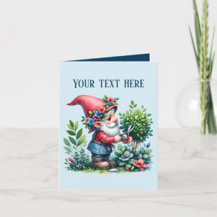 Tarjeta Amantes del gnomo de jardinería lindo agregar text