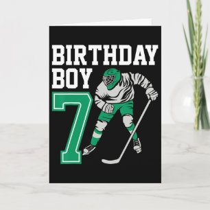 Tarjeta Amantes del Hockey sobre Hielo Niños 7º Cumpleaños