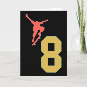 Tarjeta Amantes del monopatín en su 8º cumpleaños Skater 8