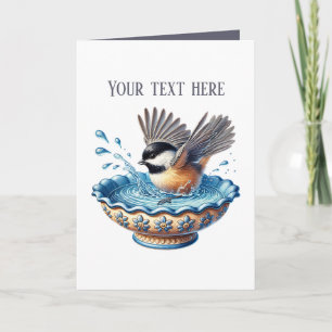 Tarjeta Amantes del pájaro carbonero lindo