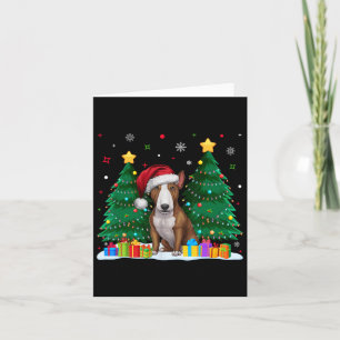 Tarjeta Amantes del perro Bull Terrier Gorro de Santa Jers