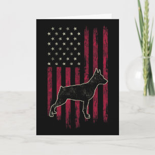 Tarjeta Amantes del perro Pinscher Miniatura Bandera Ameri