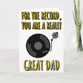 Tarjeta Amantes del Vinilo Gracioso Cumpleaños Día del Pad