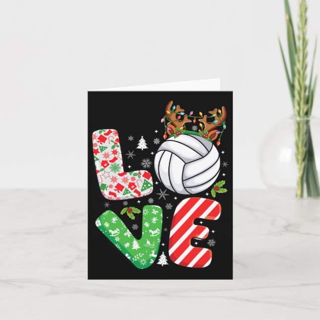 Tarjeta Amantes del voleibol niños Chicas niños Navidades  (Anverso)
