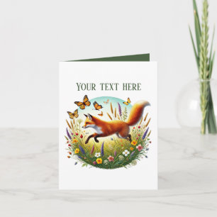 Tarjeta Amantes del zorro lindo añaden texto 