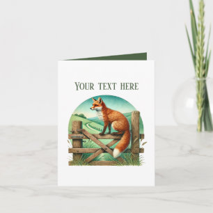 Tarjeta Amantes del zorro lindo añaden texto
