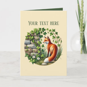 Tarjeta Amantes del zorro lindo añaden texto 
