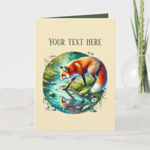 Tarjeta Amantes del zorro lindo añaden texto 