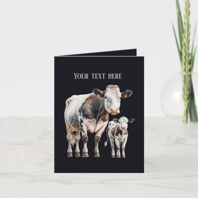 Tarjeta Amantes divertidos de las vacas personalizable (Anverso)