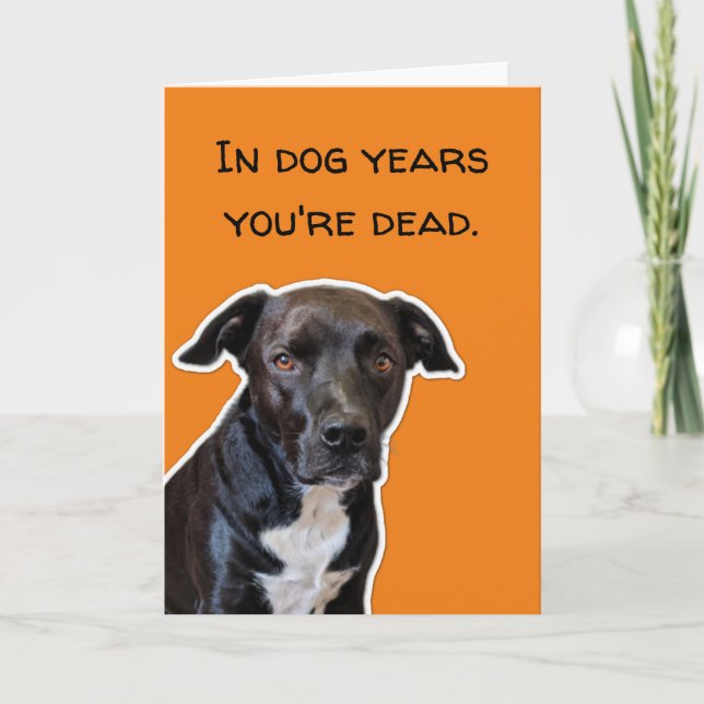 Tarjeta Amantes divertidos del perro Cumpleaños - En Años  (Anverso)