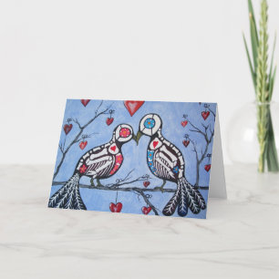 Tarjeta Amantes en el Día de los Muertos en el Árbol del C