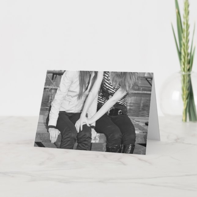 Tarjeta Amantes en un banco (Anverso)