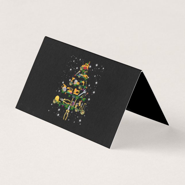 Tarjeta Amantes mecánicos | Árbol de Navidad mecánico (Anverso)