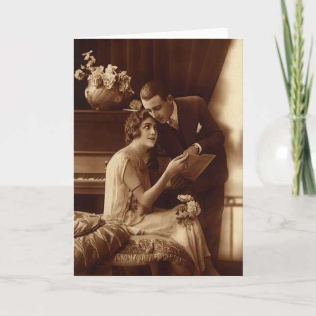 Tarjeta Amantes románticos, amantes del amor y el romance (Anverso)