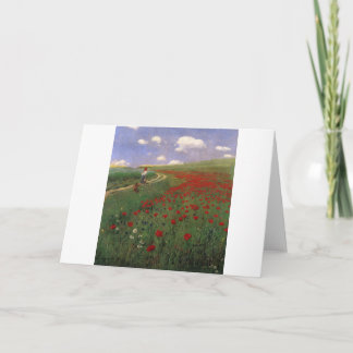 Tarjeta Amapolas en el Campo SZINYEI MERSE, Pál flor roja