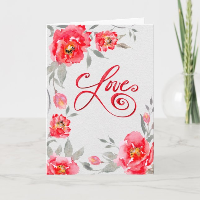 Tarjeta Amapolas enamoradas – Floral romántico (Anverso)