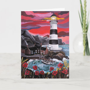 Tarjeta Amapolas junto al faro Pintura de Alfred Fox