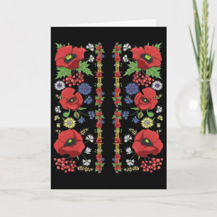 Tarjeta Amapolas Ucrania Tee Floral Bonito Vysh Ucraniano