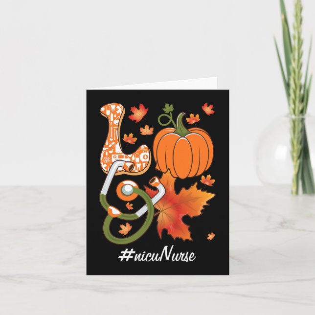 Tarjeta Amar a la enfermera de la NICU Neonatal Fall Otoño (Anverso)