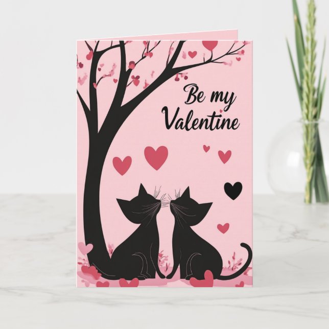 Tarjeta Amar a los gatos y ser mi San Valentín (Anverso)