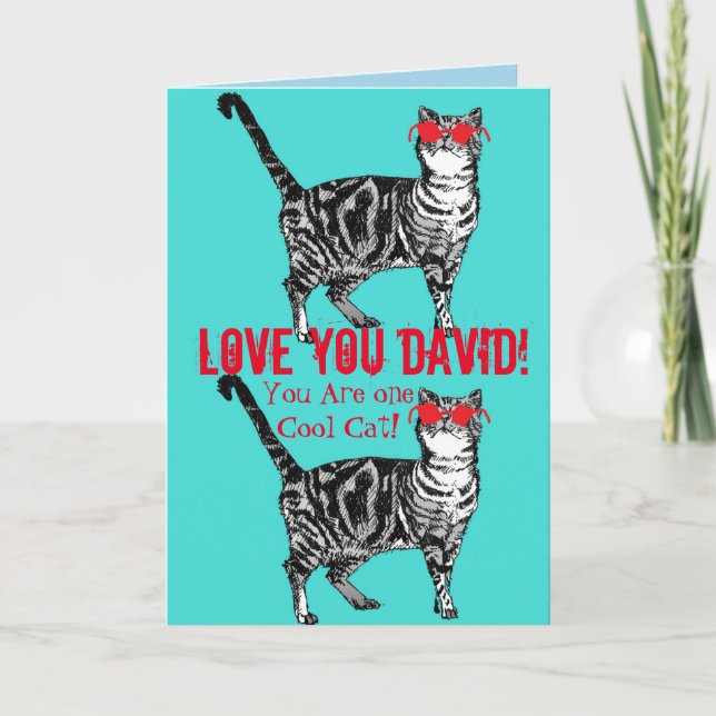 Tarjeta Amar a los hombres Nombre Guay Tabby Cat Gats Funn (Anverso)